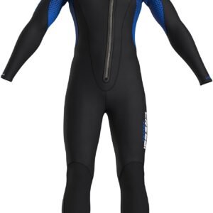 Velvet Man Monopiece Wetsuit Df-Zip Black/Blue 3mm